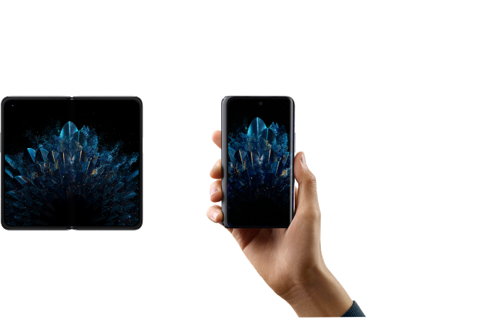 Das Außendisplay ist 5,49 Zoll groß und hat ein Format von 18:9. (Bild: Oppo)